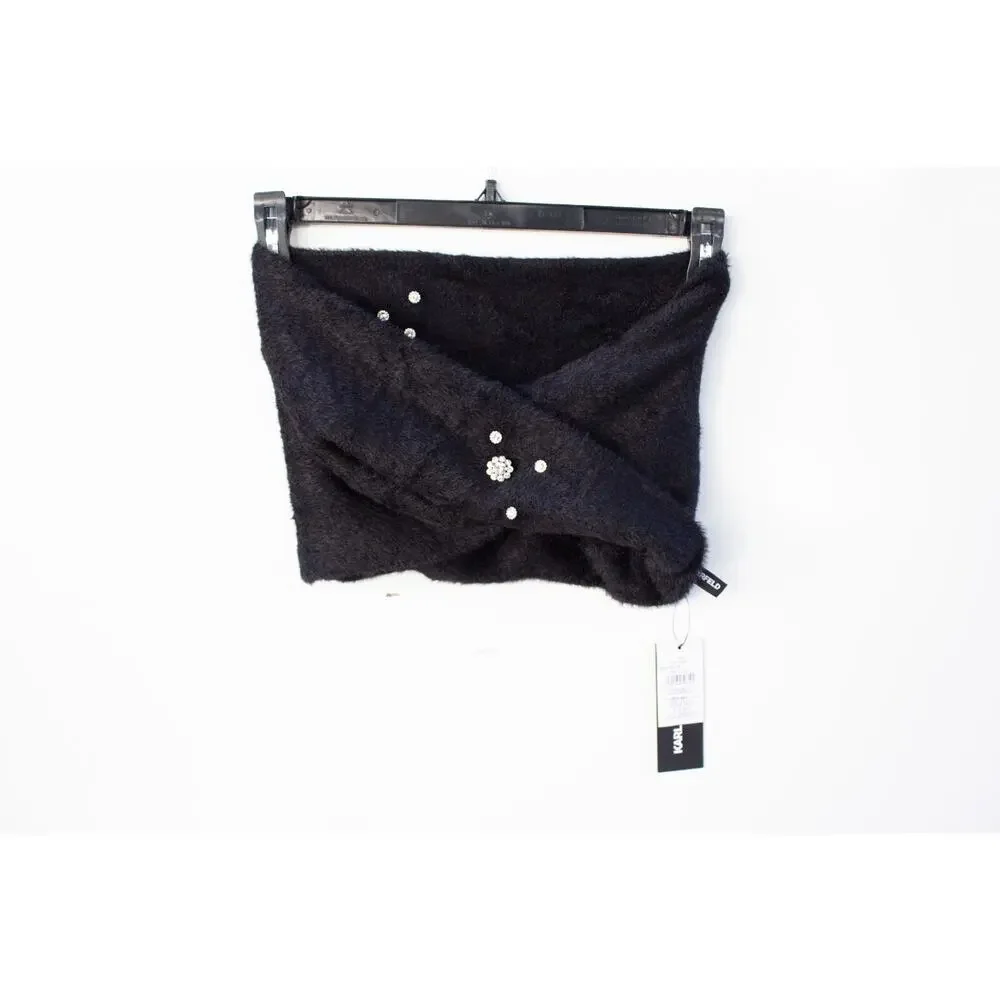 NWT‎ Karl Lagerfeld Paris Infinity Scarf Black Knit